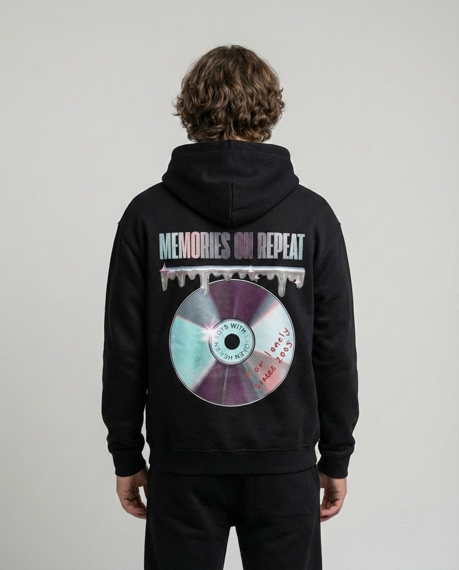 MEMORIES ON REPEAT HOODIE BLACK