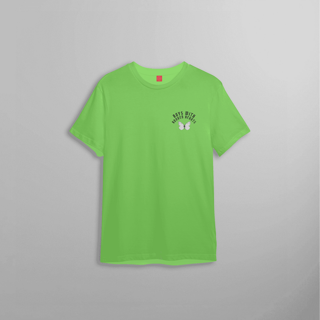 Boys With Broken Hearts Digital Printed Green Butterfly Tee - Boys With Broken Hearts