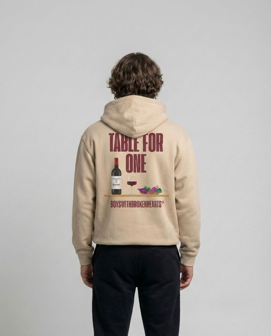 TABLE FOR ONE HOODIE BEIGE